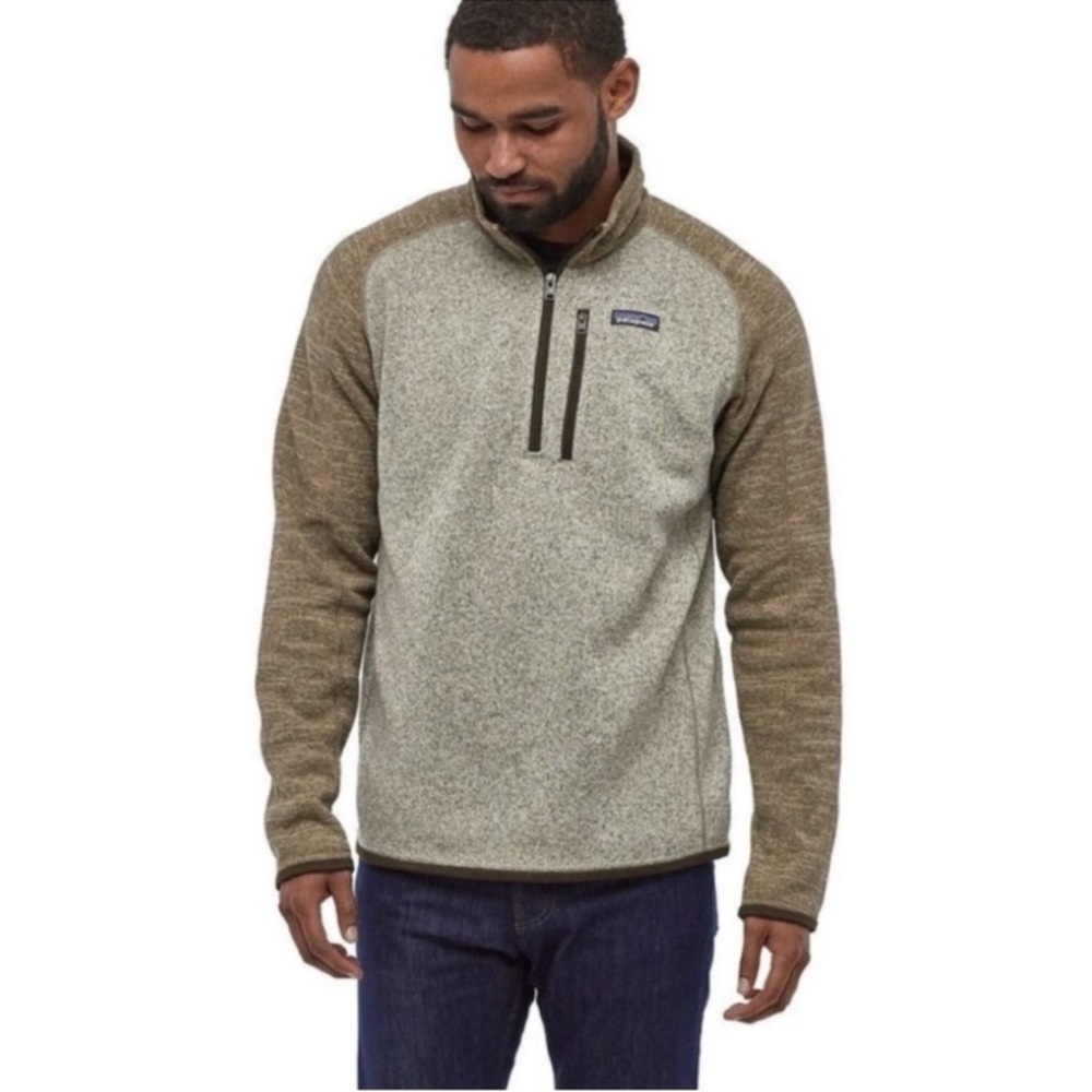 Patagonia Better Sweater 1/4 Zip Fleece Pullover Small Bleached Stone Pale Khaki